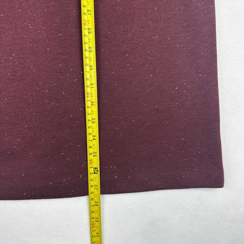 Talbots Womens Burgundy Heathered Knit Mock Neck Button Shoulder Sheath Dress S - Picture 11 of 11